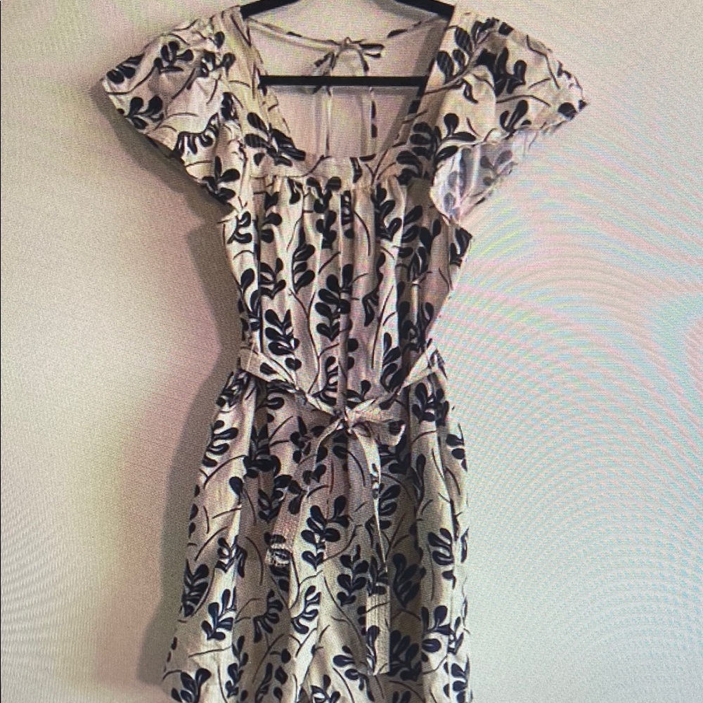 Floral Print Dress with Tie Waist